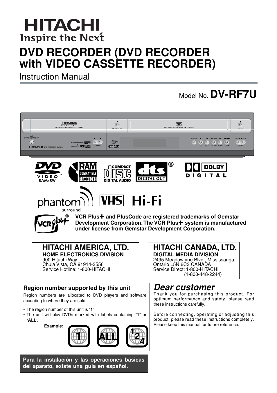 Hitachi DVRF7U User Manual | 120 pages
