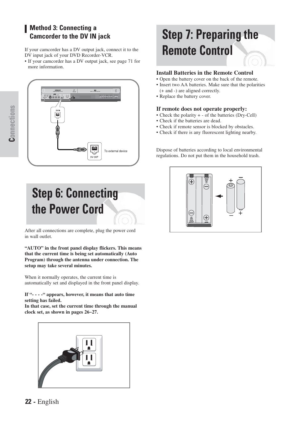 Connections | Hitachi DVRF7U User Manual | Page 22 / 120