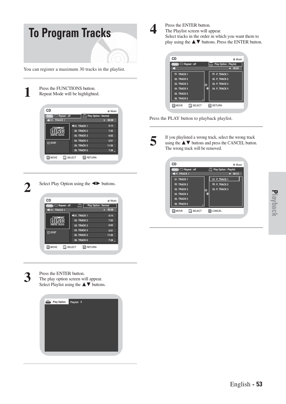 Playback, English - 53 | Hitachi DVRF7U User Manual | Page 53 / 120