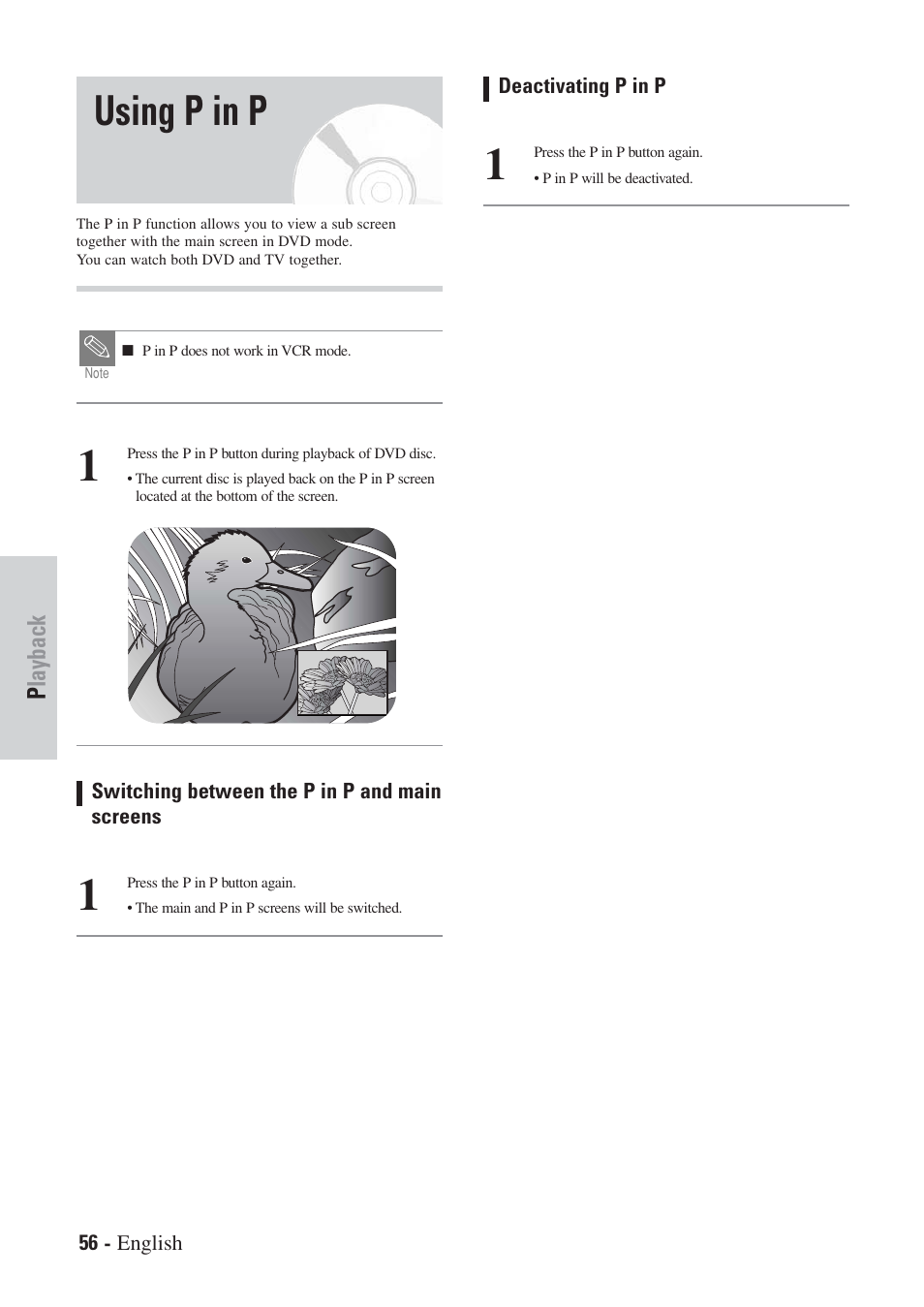 Using p in p | Hitachi DVRF7U User Manual | Page 56 / 120