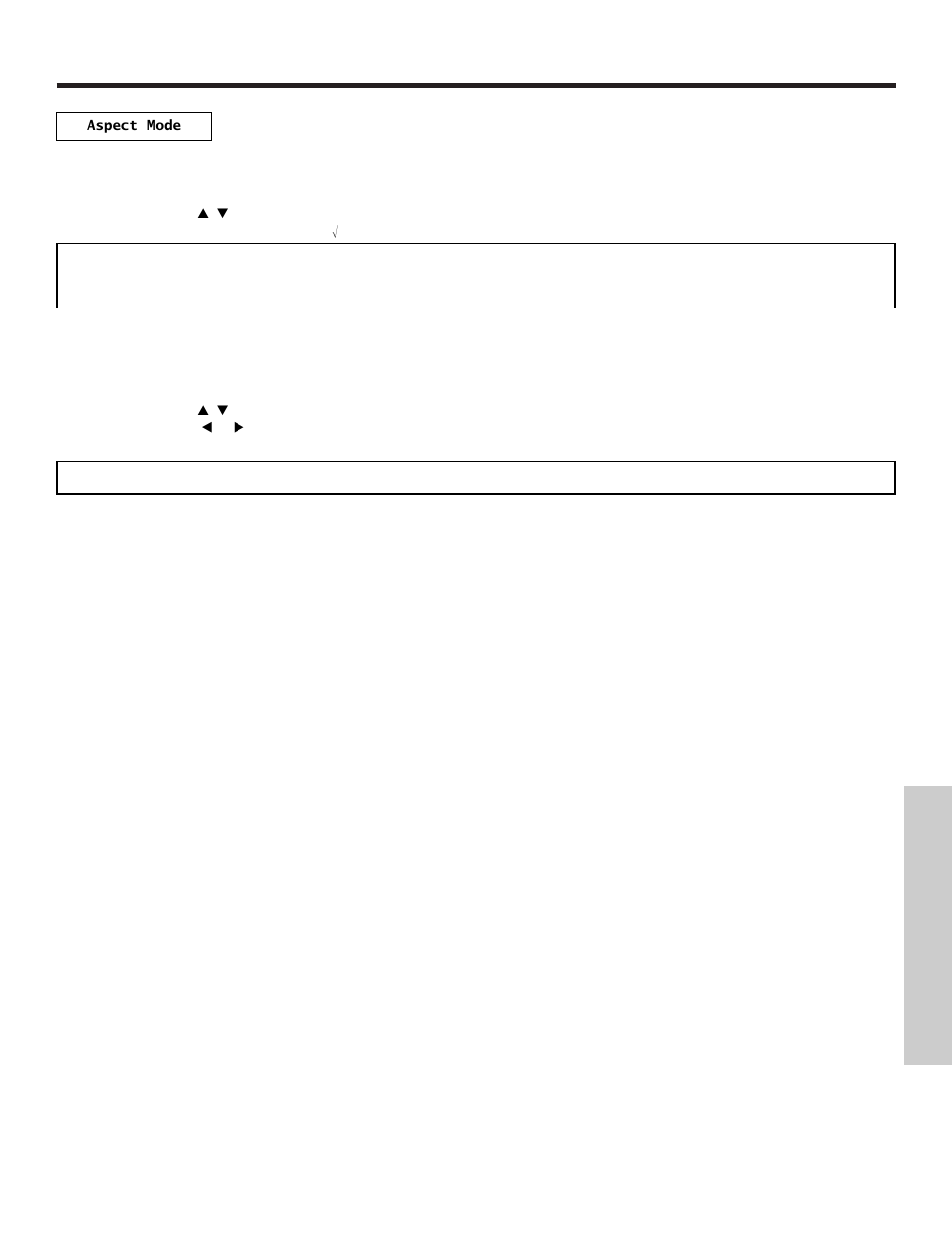 Aspect mode, On-screen displa y | Hitachi UltraVision Digital 50VX500 User Manual | Page 53 / 84