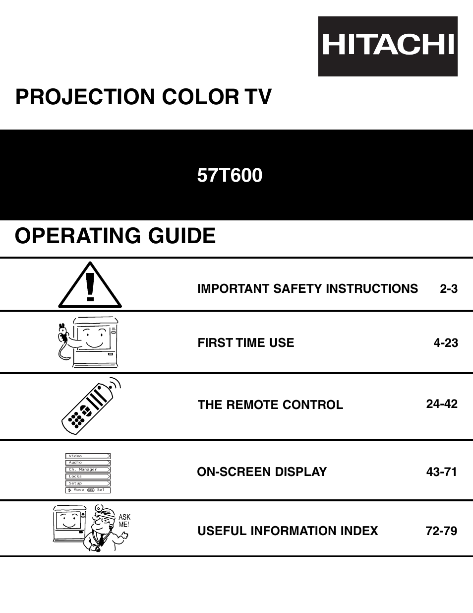 Hitachi 57T600 User Manual | 80 pages