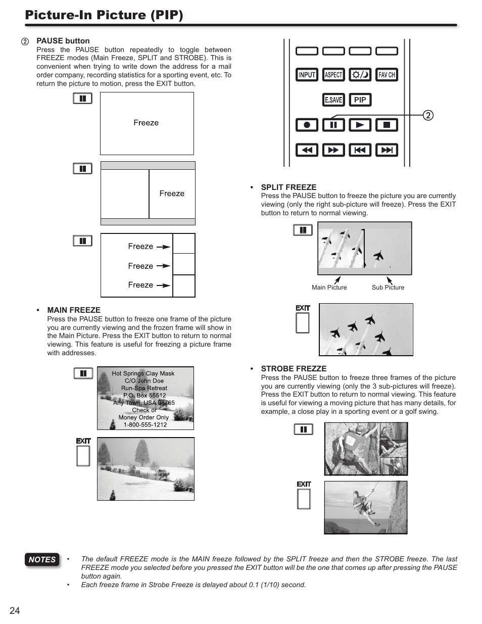 Picture-in picture (pip) | Hitachi P50V702 User Manual | Page 24 / 68