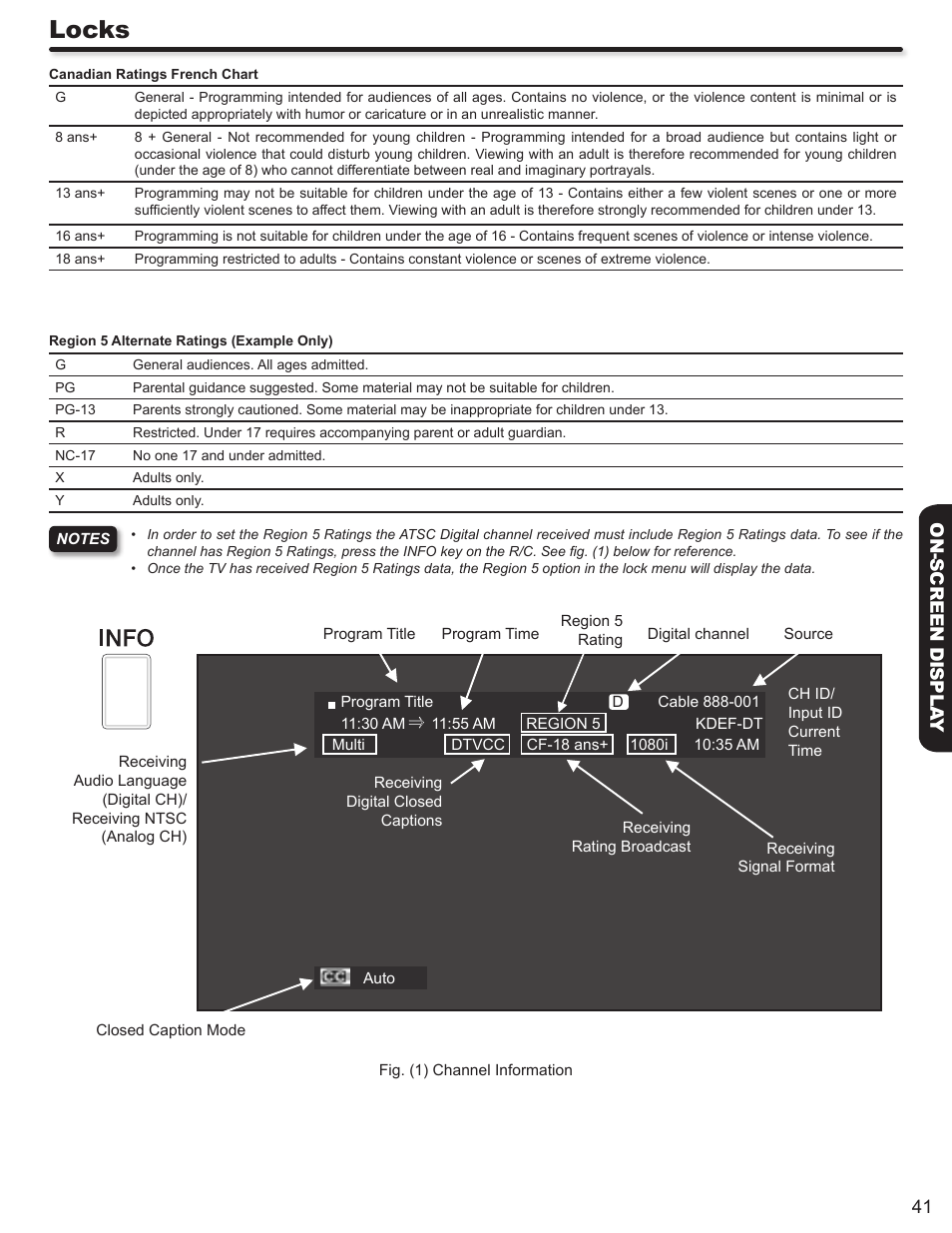 Locks | Hitachi P50V702 User Manual | Page 41 / 68