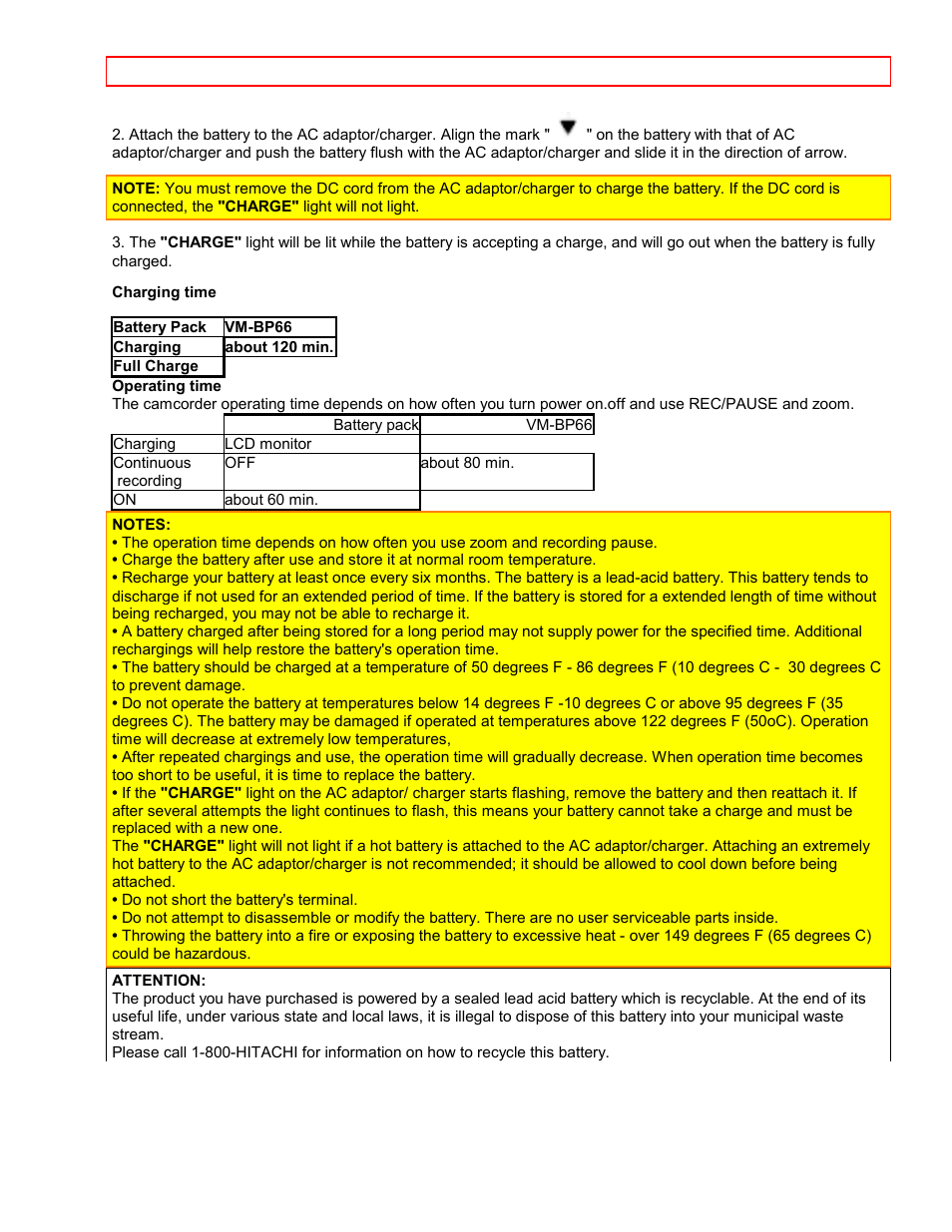 Hitachi VM7500LA User Manual | Page 15 / 59