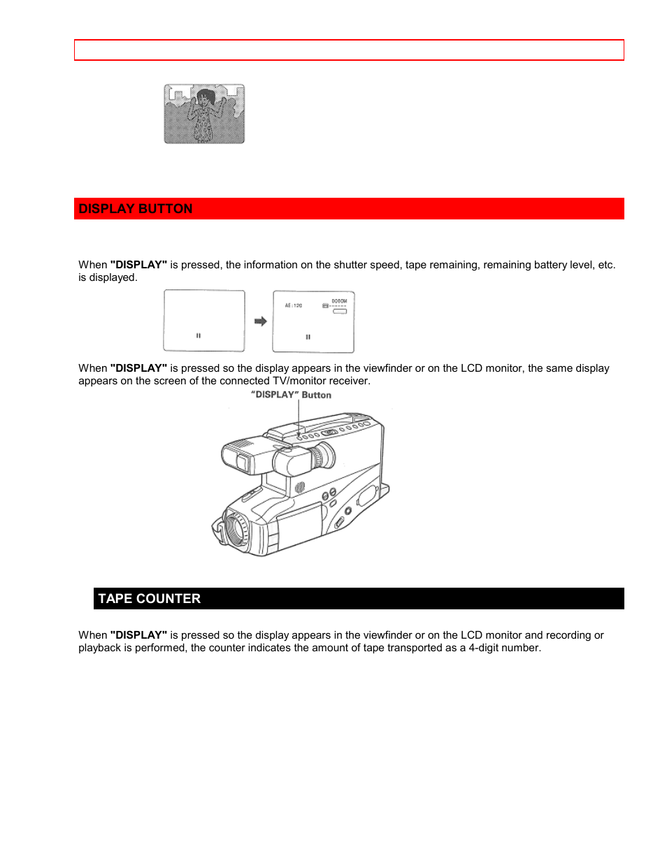Display button, Tape counter | Hitachi VM7500LA User Manual | Page 32 / 59