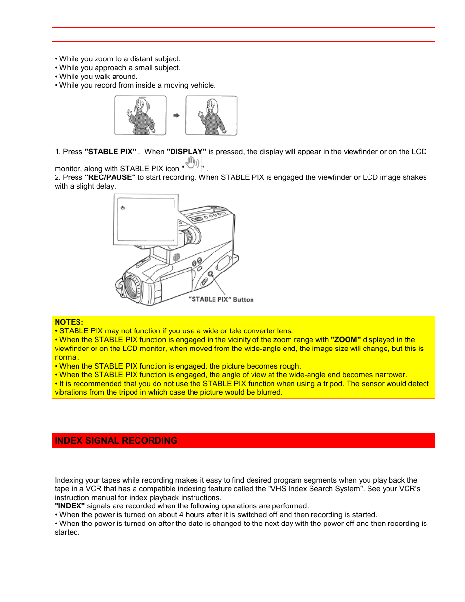 Index signal recording | Hitachi VM7500LA User Manual | Page 41 / 59