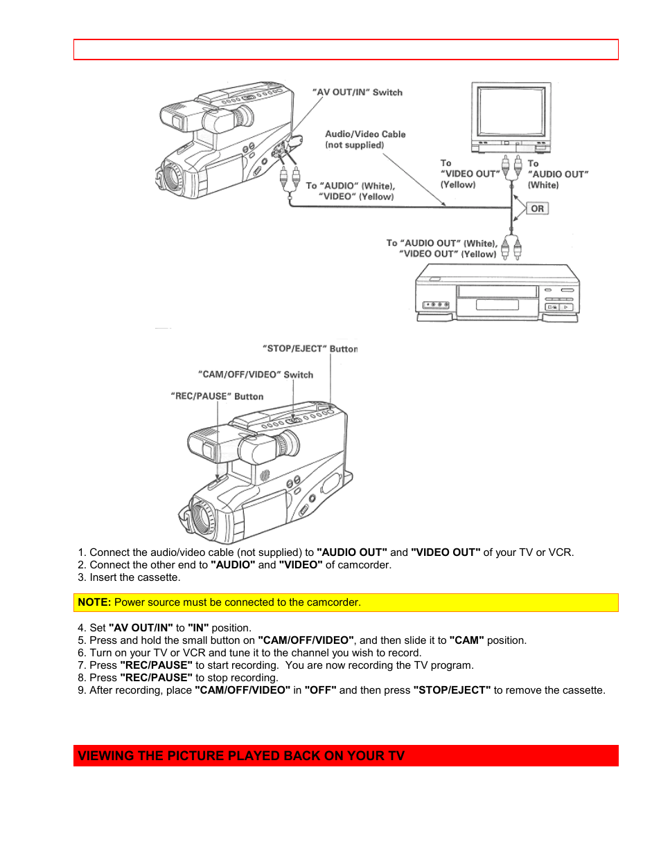 Viewing the picture played back on your tv | Hitachi VM7500LA User Manual | Page 48 / 59