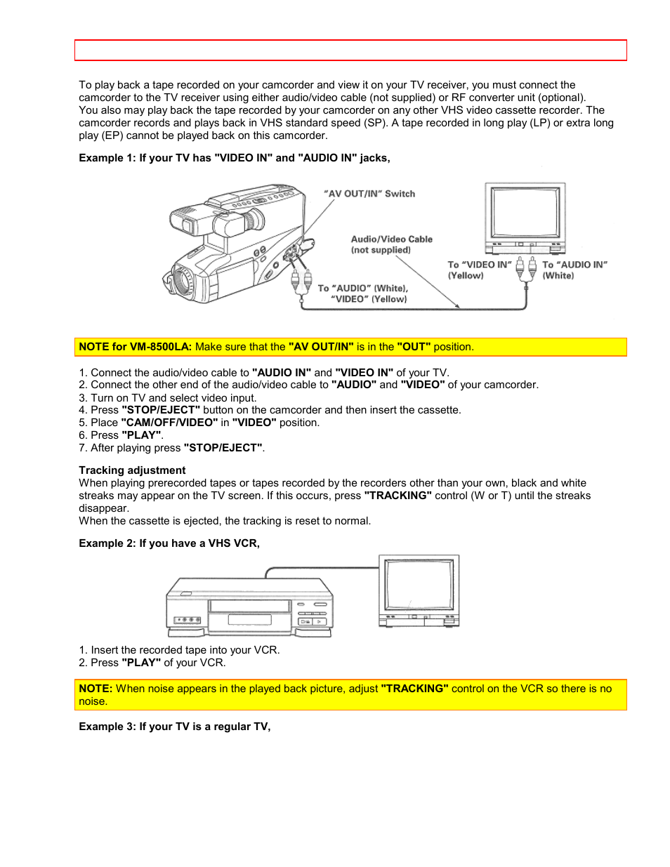 Hitachi VM7500LA User Manual | Page 49 / 59