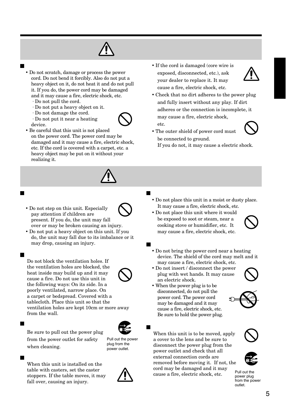 Warning caution, 5english, English | Hitachi CP-S830W/E User Manual | Page 5 / 31