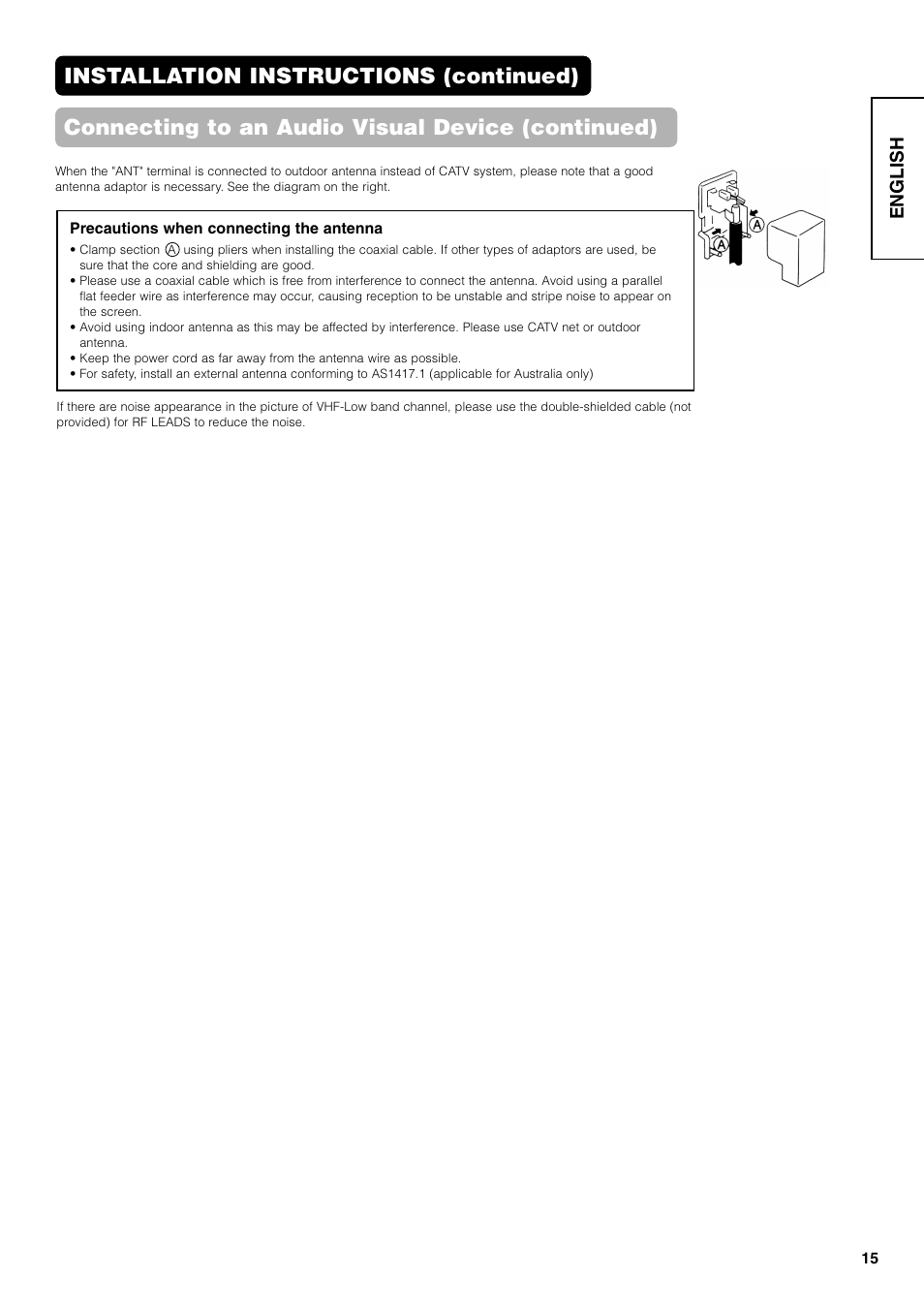English | Hitachi 42PD7800 User Manual | Page 15 / 58