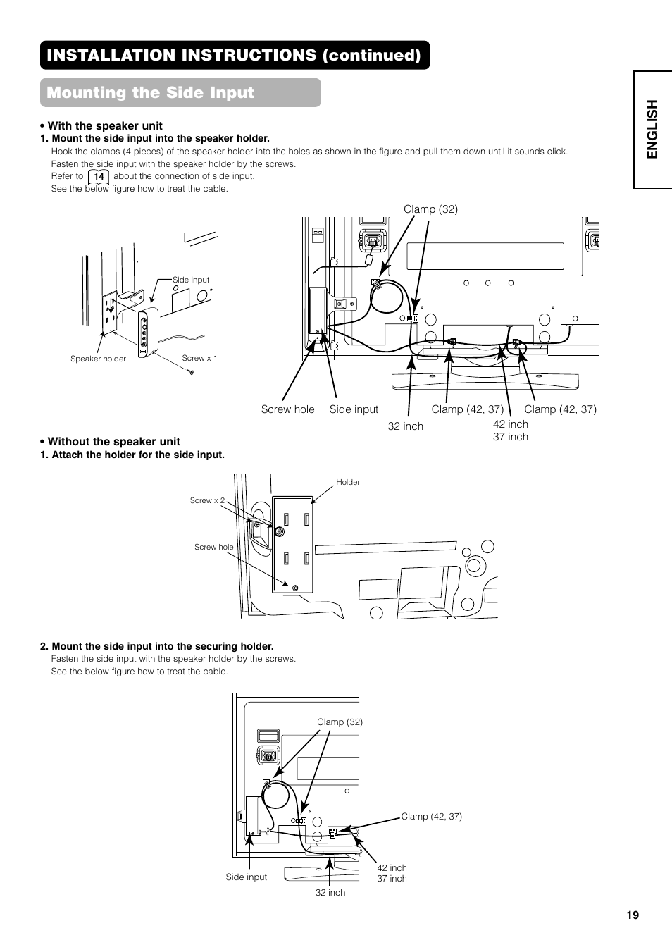 English | Hitachi 42PD7800 User Manual | Page 19 / 58