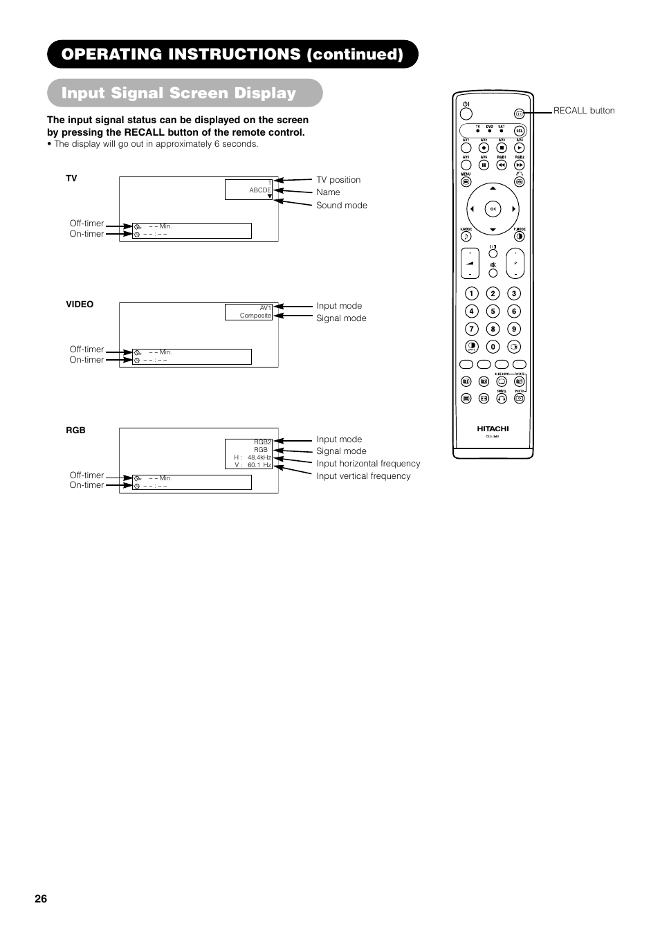 Hitachi 42PD7800 User Manual | Page 26 / 58