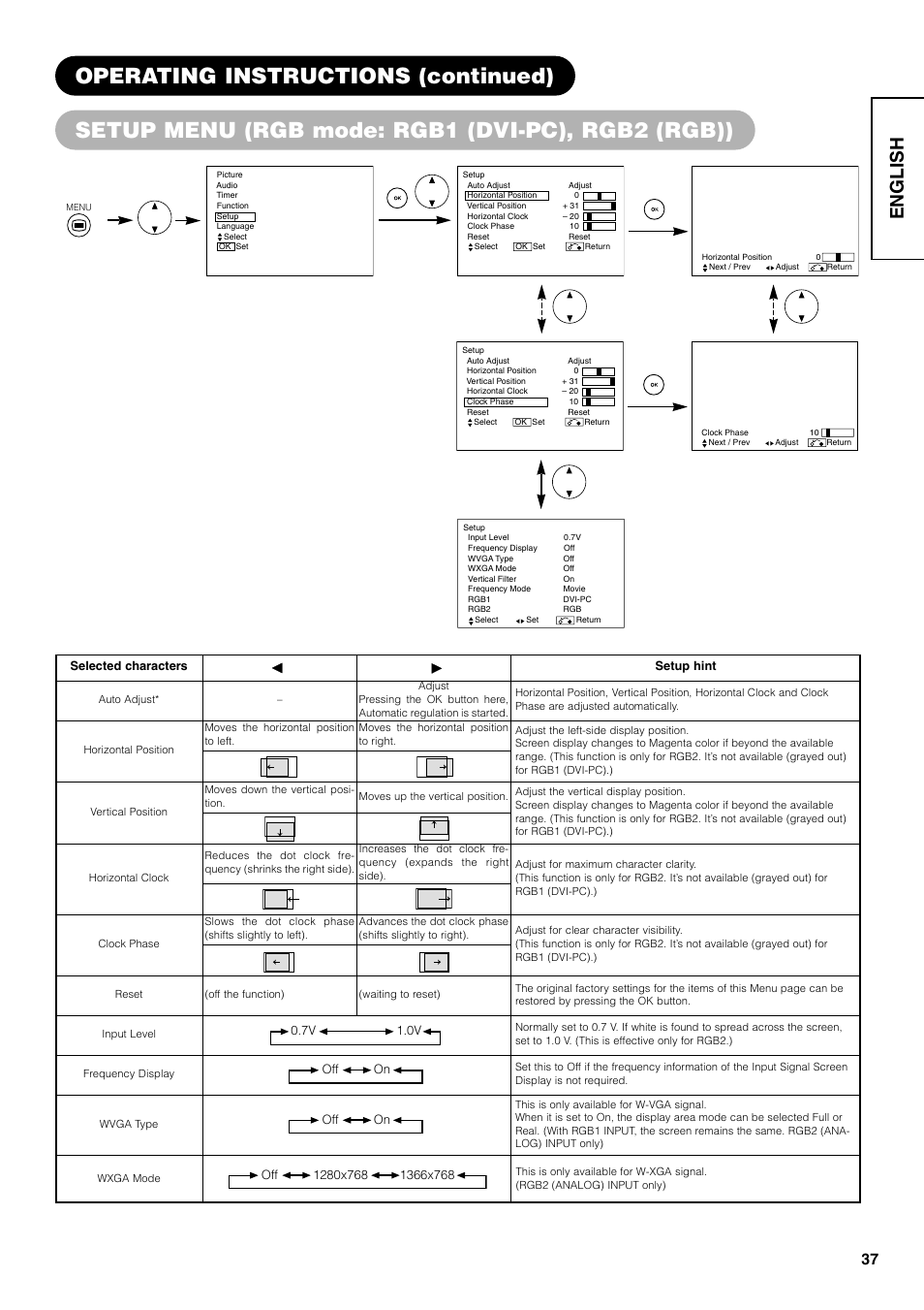 English | Hitachi 42PD7800 User Manual | Page 37 / 58