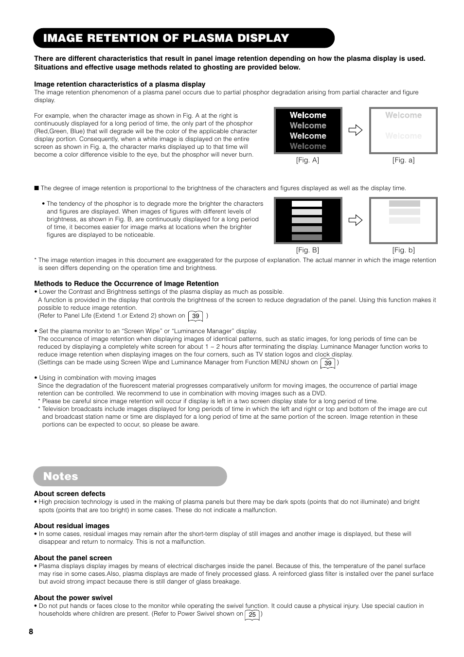 Image retention of plasma display | Hitachi 42PD7800 User Manual | Page 8 / 58
