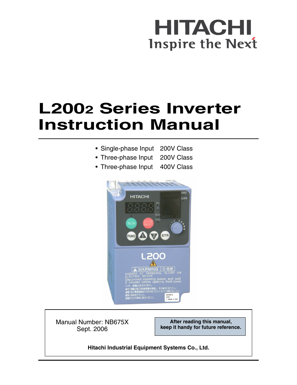 Hitachi L2002 User Manual | 304 pages