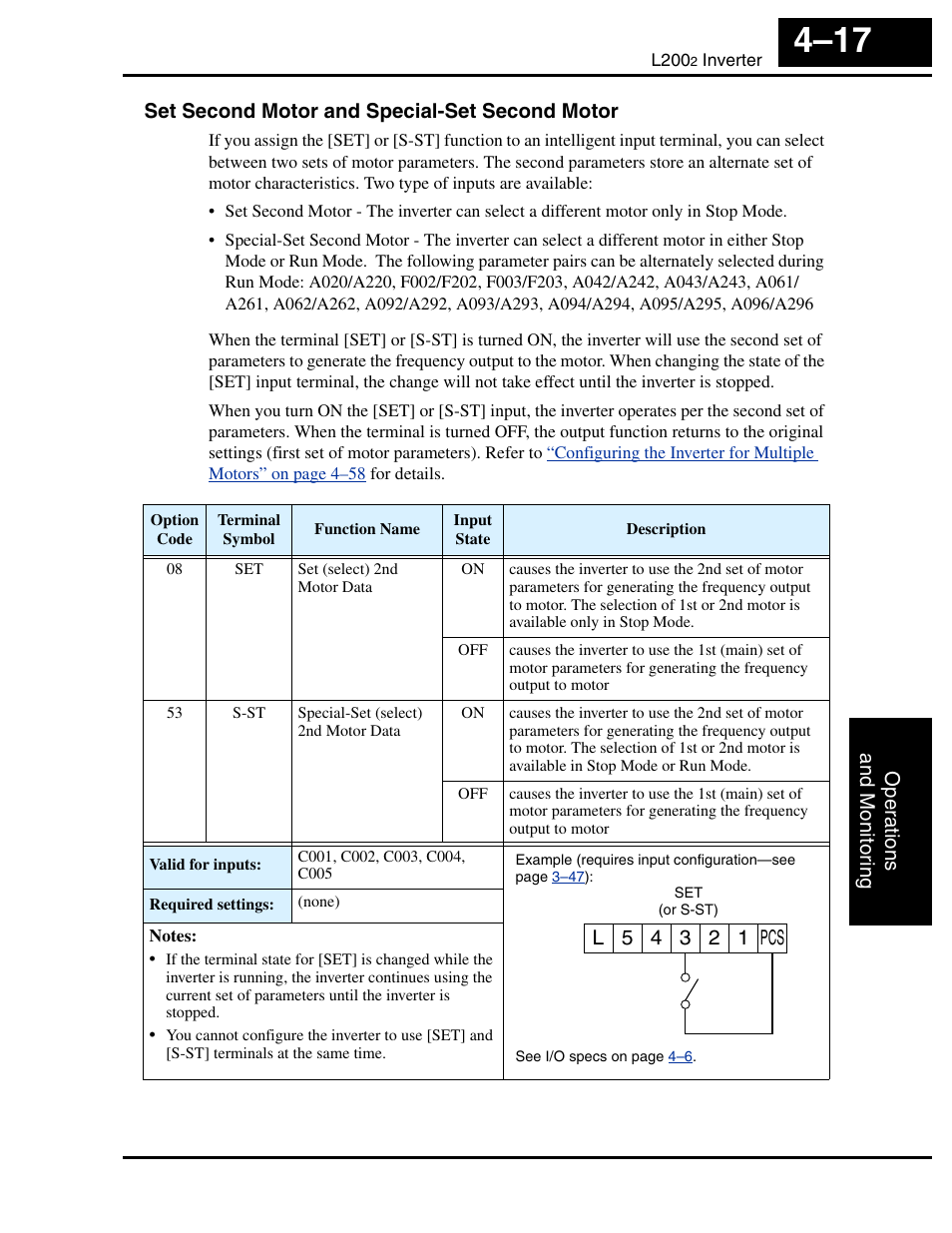 Set second motor and special-set second motor | Hitachi L2002 User Manual | Page 161 / 304
