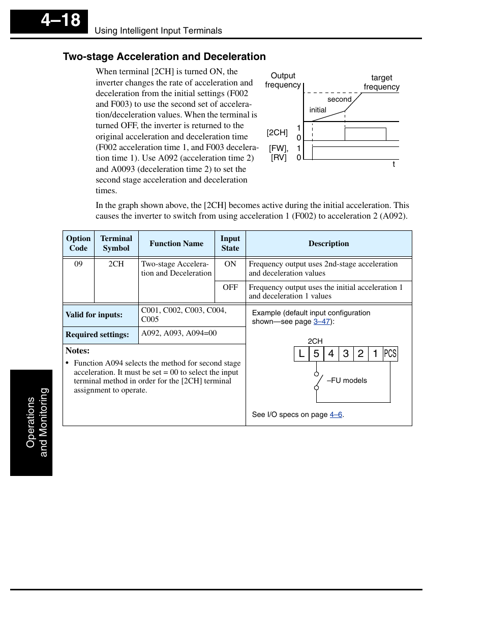 Two-stage acceleration and deceleration | Hitachi L2002 User Manual | Page 162 / 304