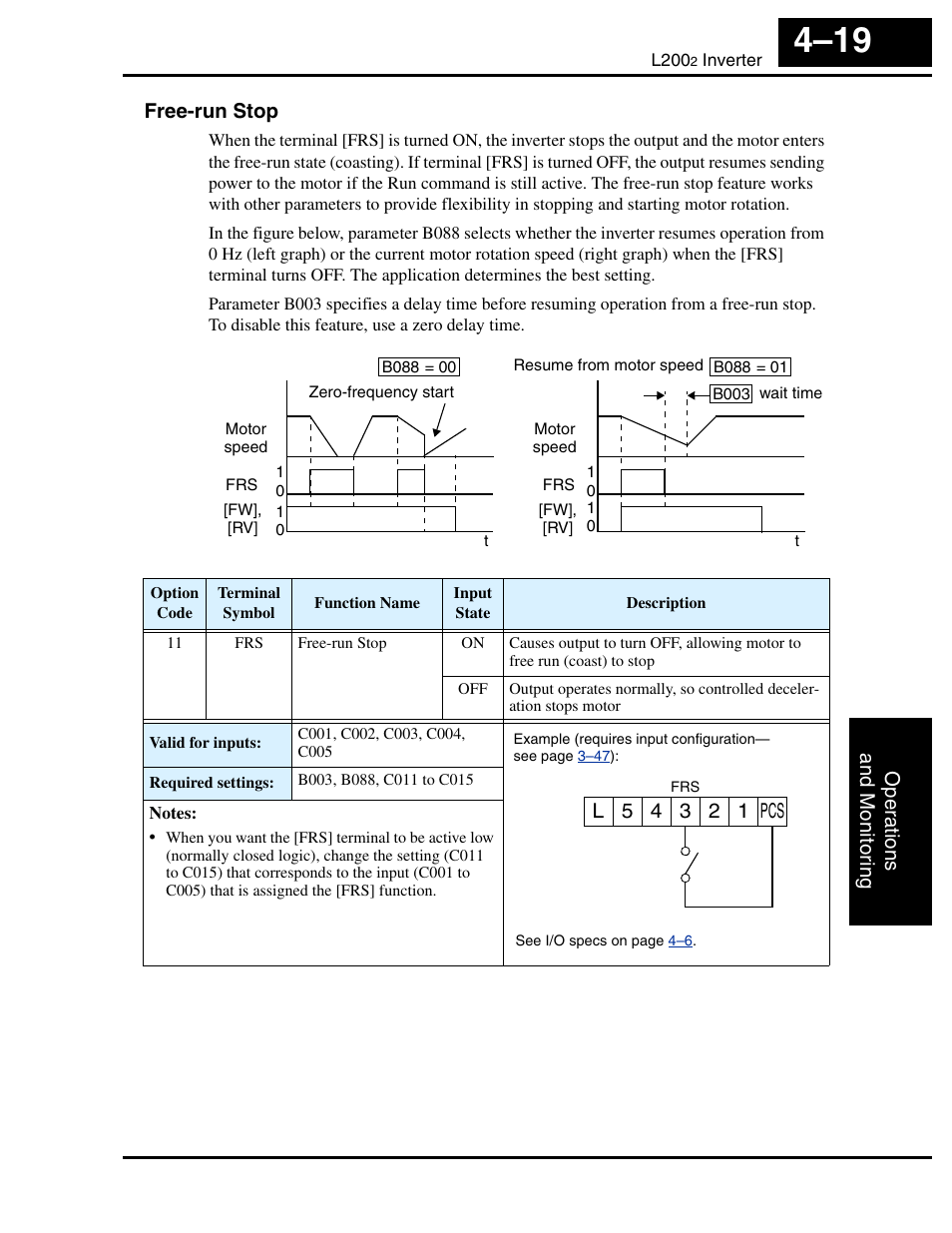 Free-run stop | Hitachi L2002 User Manual | Page 163 / 304