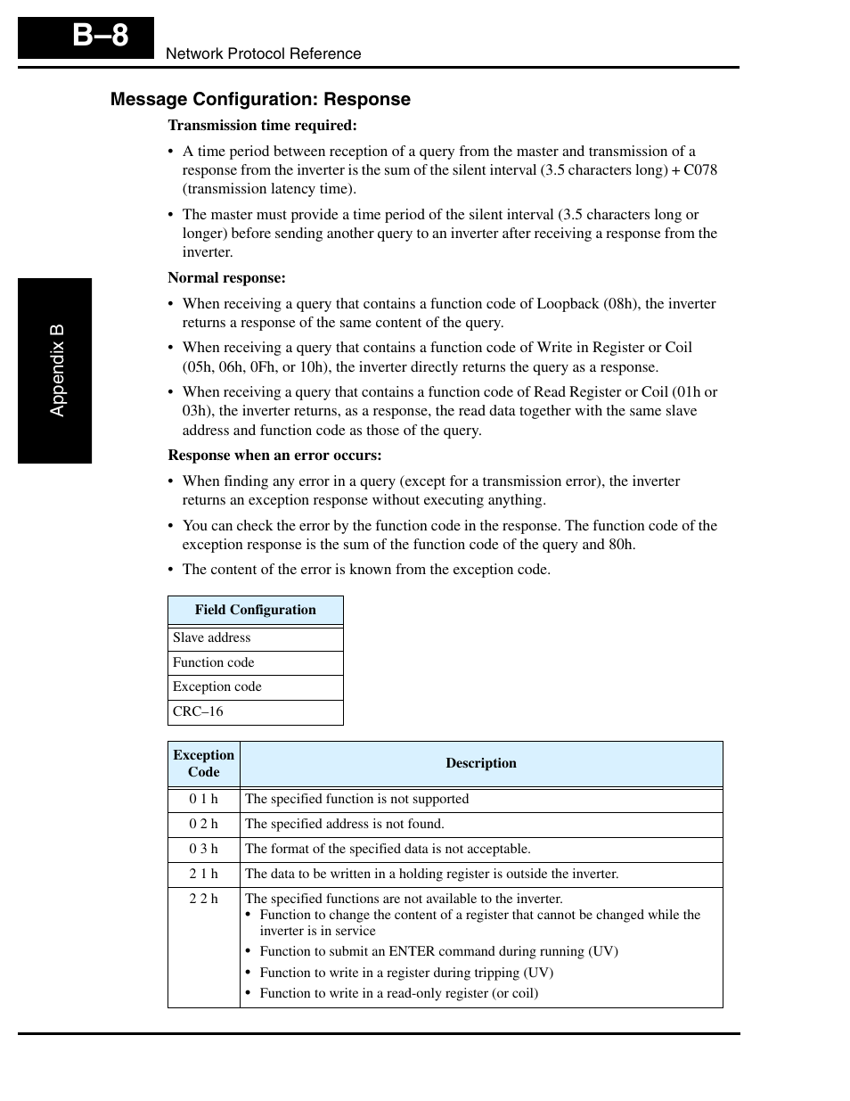 Message configuration: response | Hitachi L2002 User Manual | Page 244 / 304