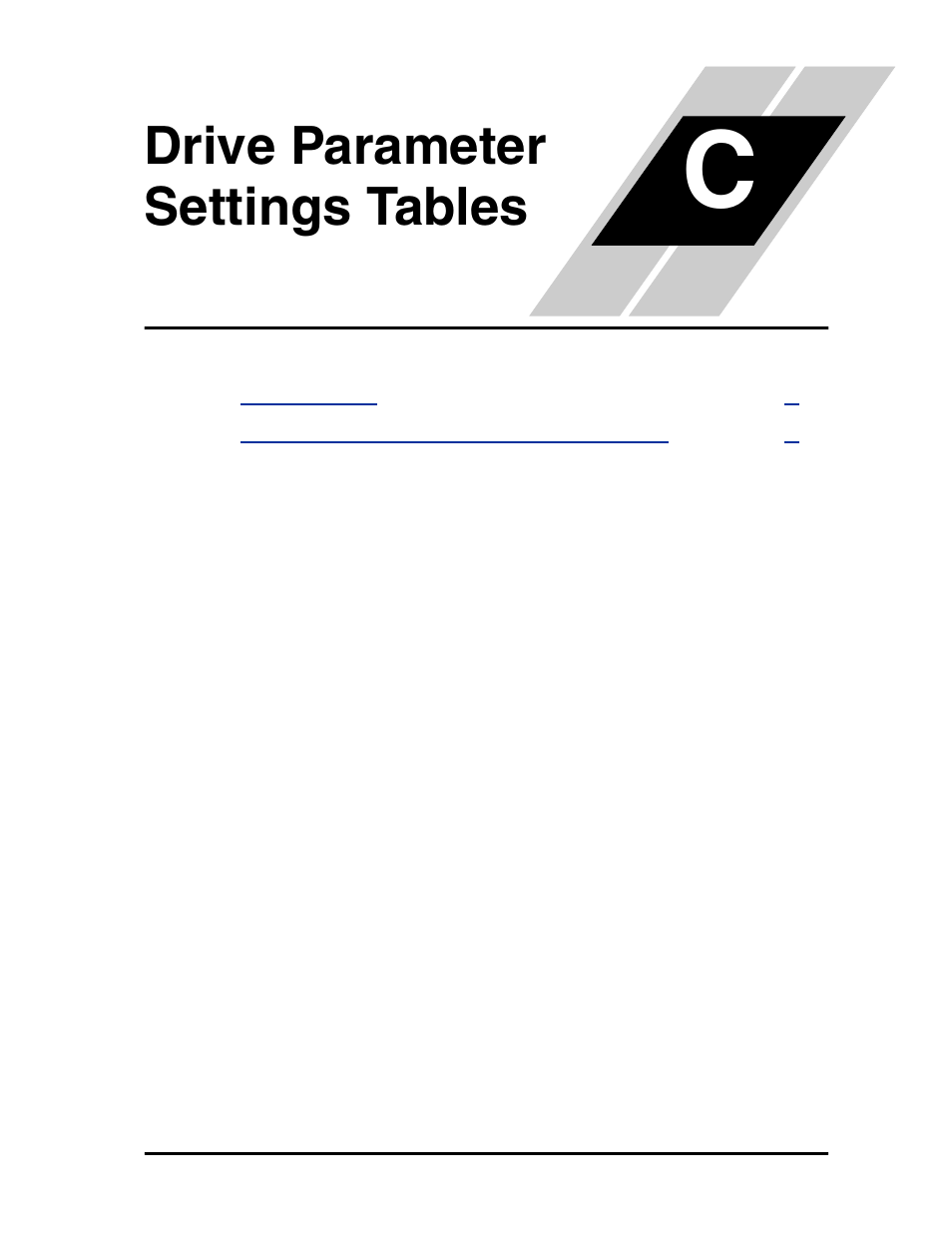 Drive parameter settings tables, Appendix c: drive parameter settings tables | Hitachi L2002 User Manual | Page 281 / 304