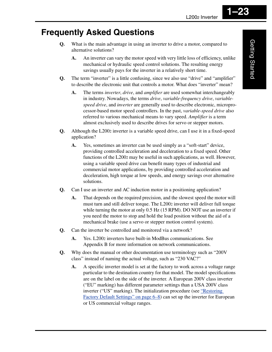 Frequently asked questions, Frequently asked questions 1–23 | Hitachi L2002 User Manual | Page 43 / 304