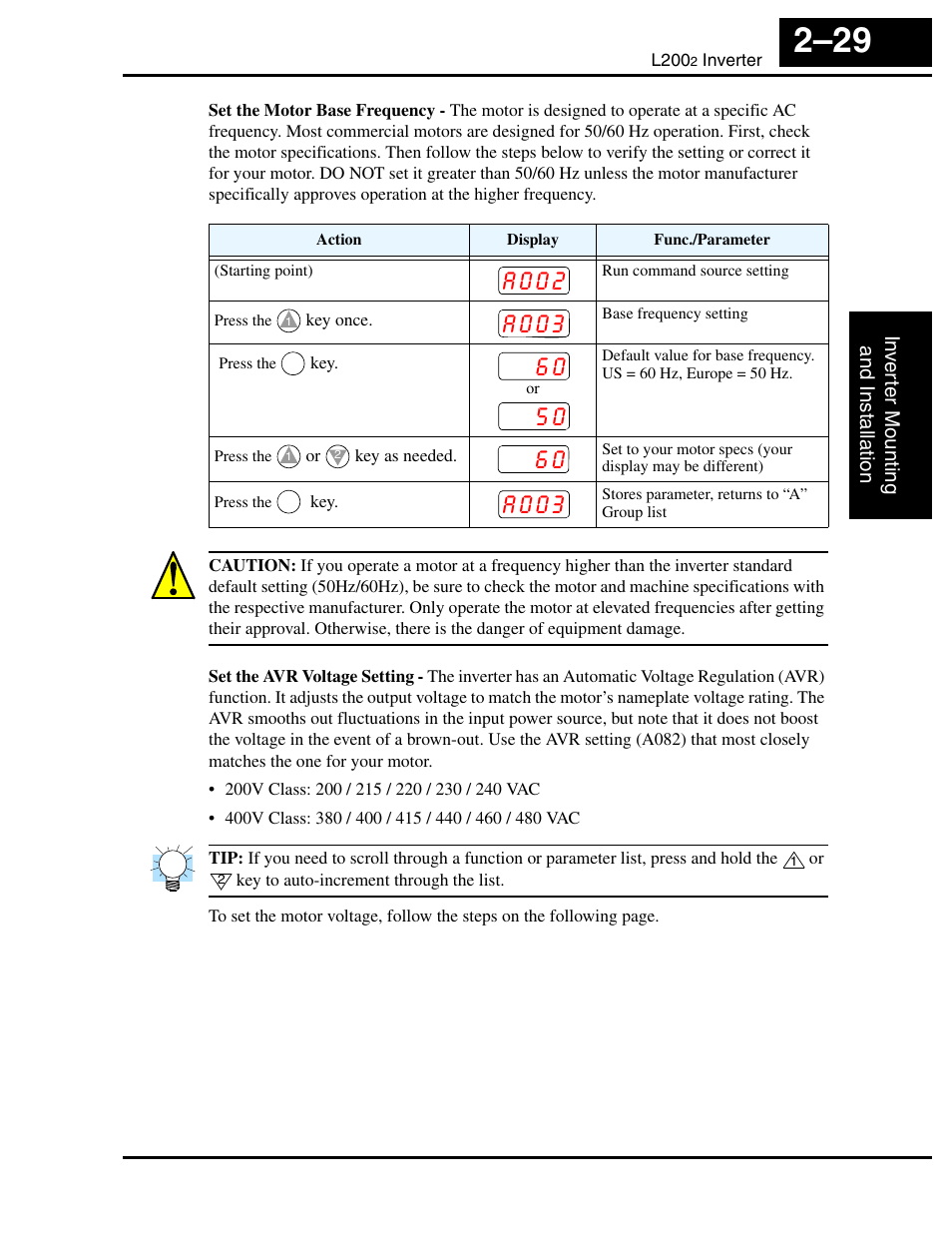 A 0 0 2, A 0 0 3 | Hitachi L2002 User Manual | Page 75 / 304