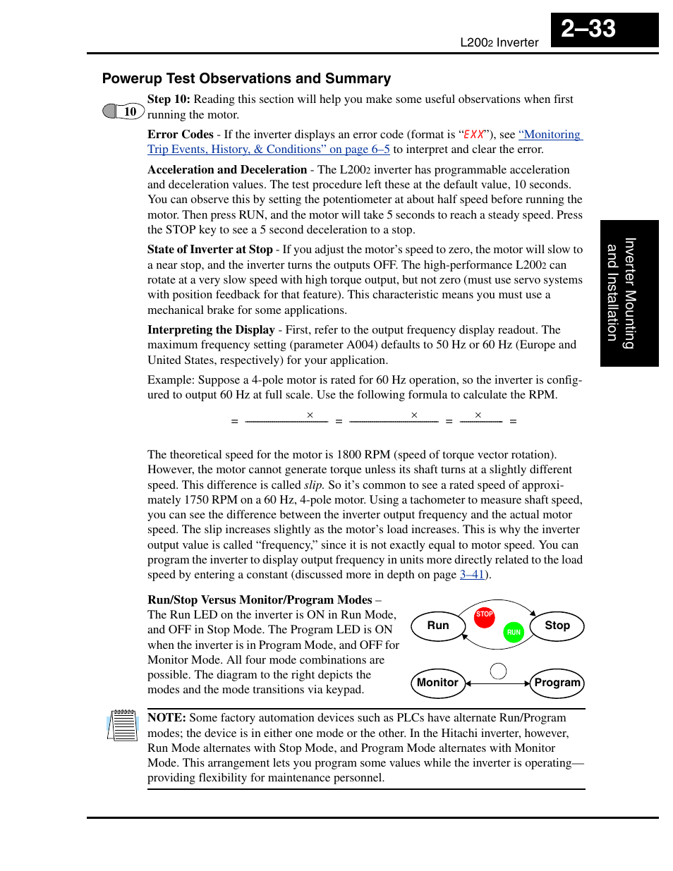 Powerup test observations and summary | Hitachi L2002 User Manual | Page 79 / 304