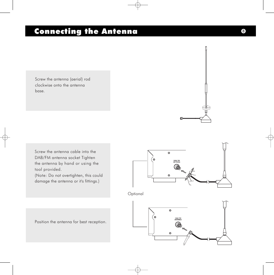 Connecting the antenna | Hitachi AX-M140 User Manual | Page 9 / 10