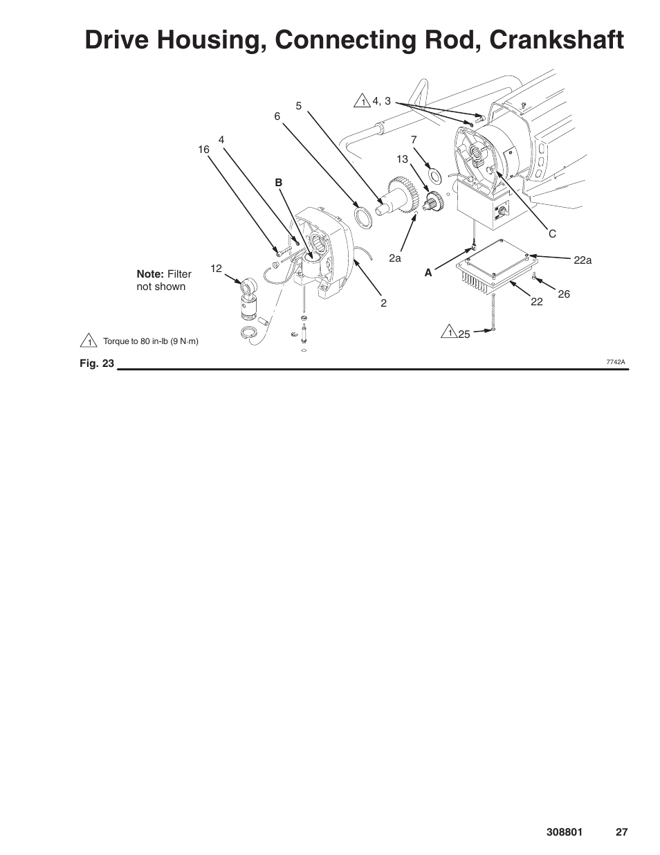 Drive housing, connecting rod, crankshaft | Hitachi ULTRA MAX 695 232133 User Manual | Page 27 / 36