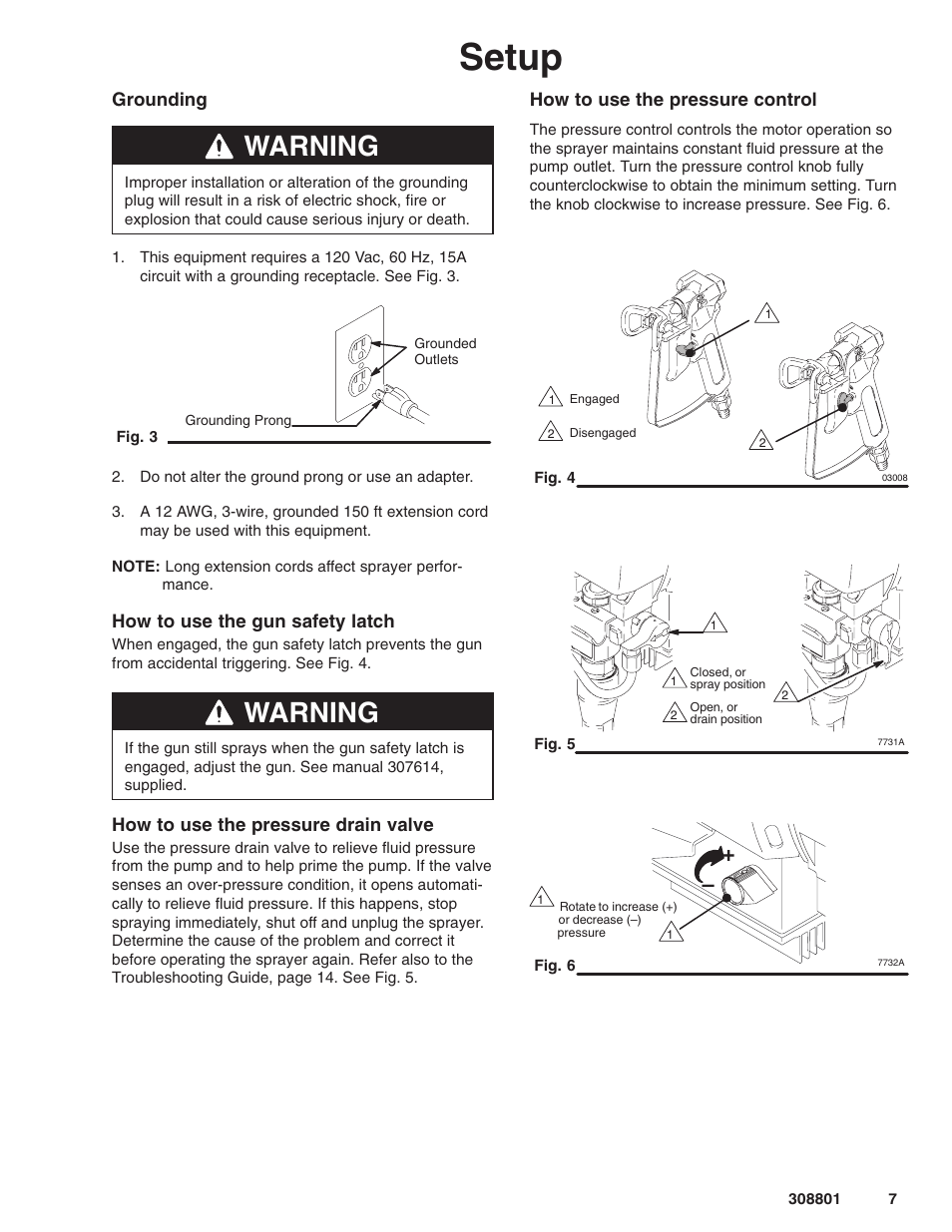 Setup, Warning | Hitachi ULTRA MAX 695 232133 User Manual | Page 7 / 36