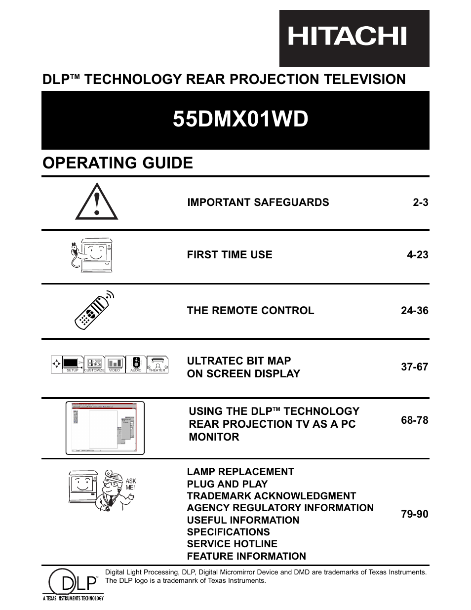 Hitachi 55DMX01WD User Manual | 92 pages