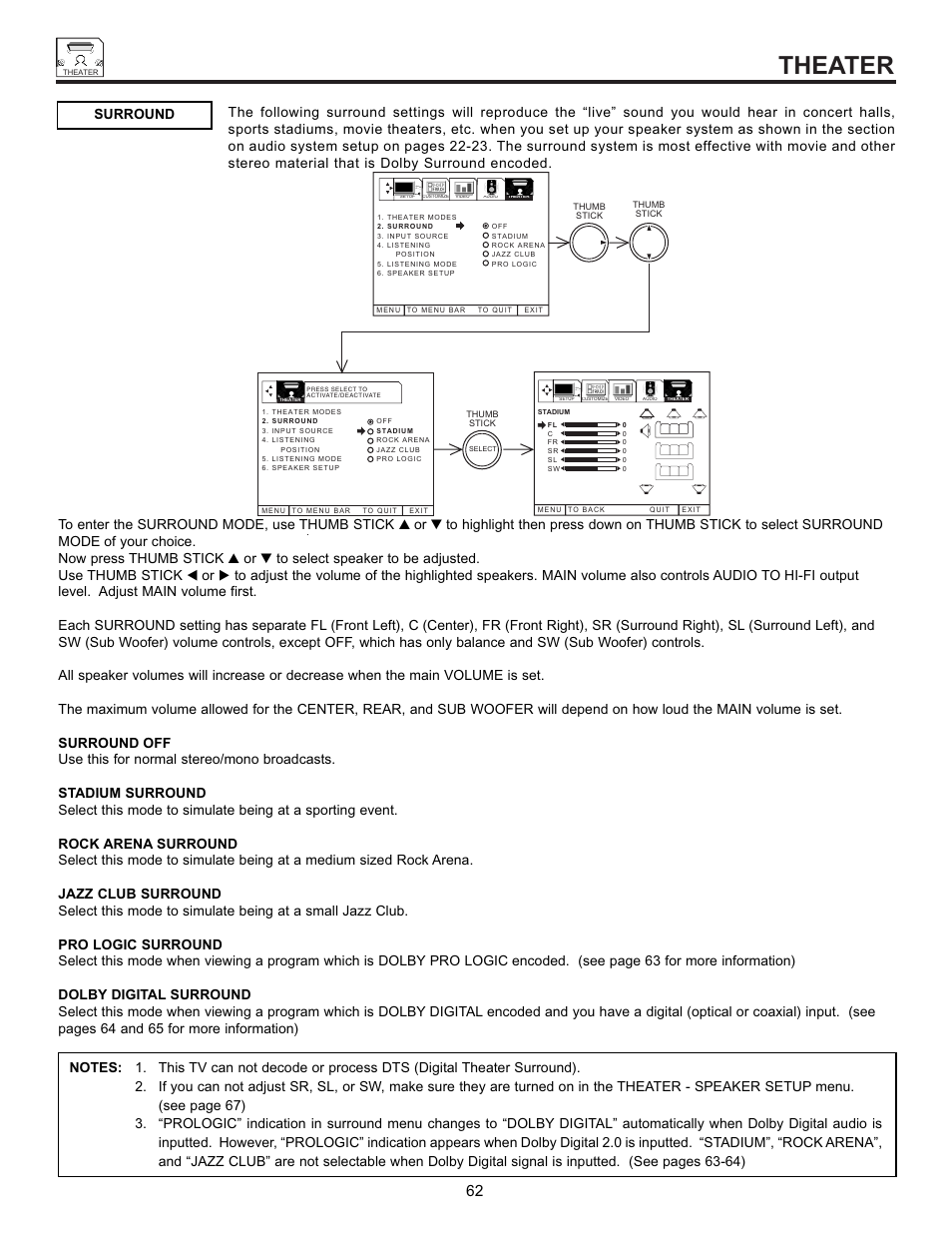 Theater | Hitachi 55DMX01WD User Manual | Page 62 / 92