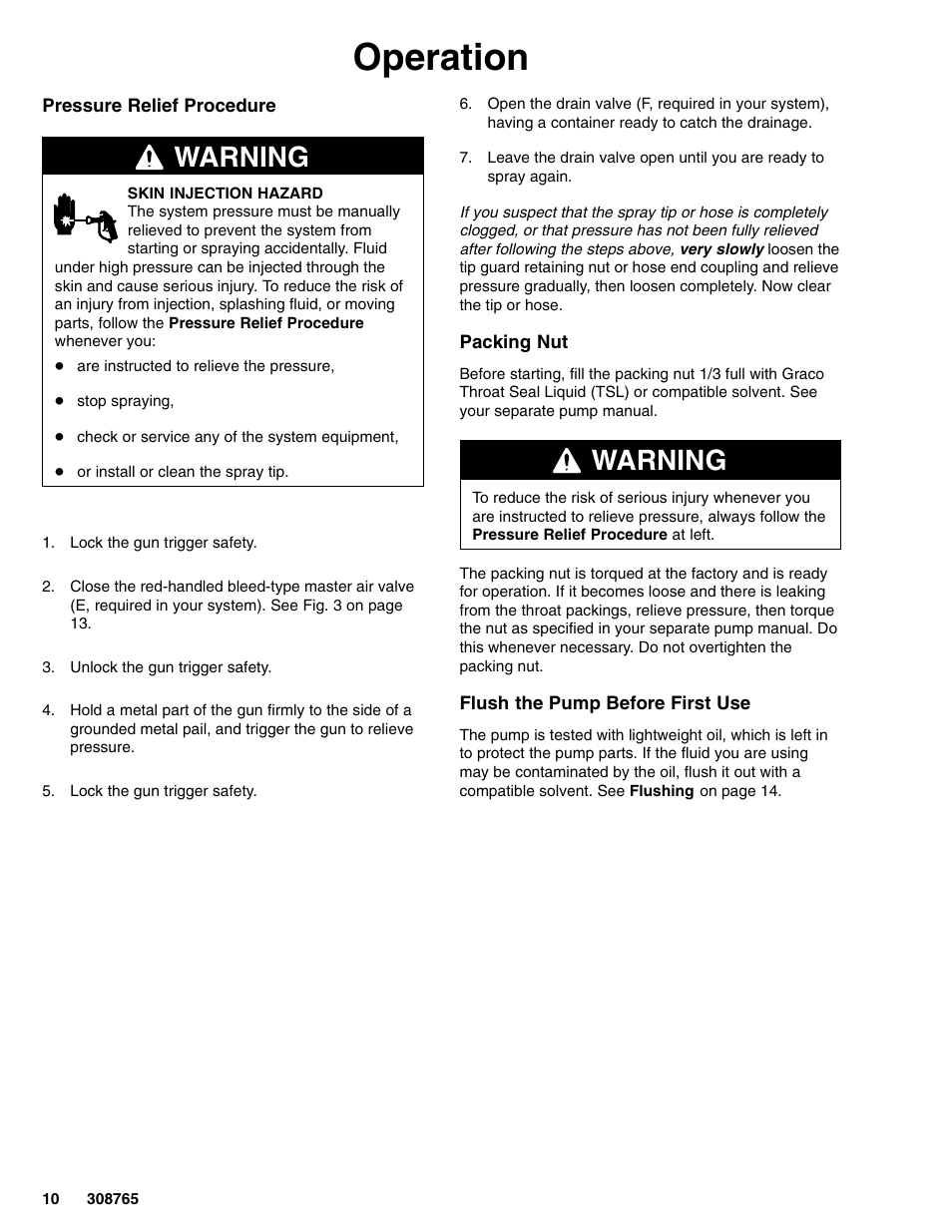 Operation, Warning | Hitachi 232437 User Manual | Page 10 / 20