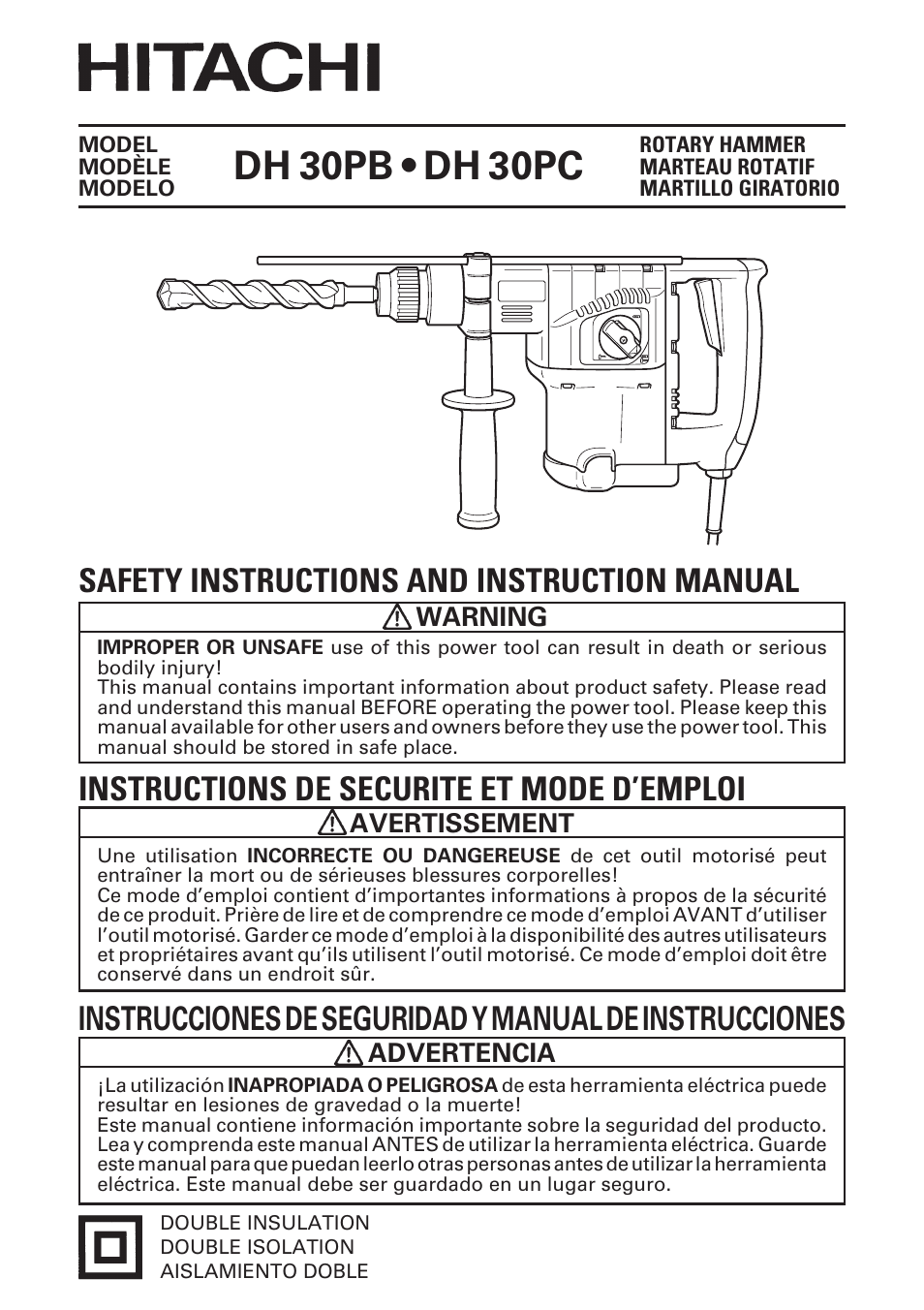 Hitachi DH 30PC User Manual | 76 pages