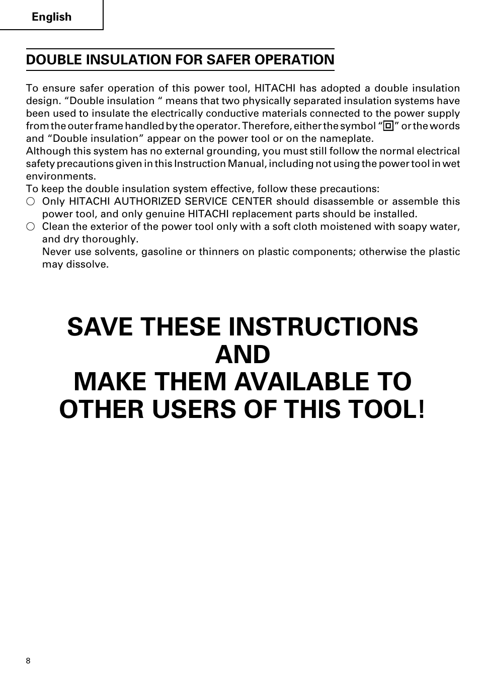 Hitachi DV 20VB User Manual | Page 8 / 44