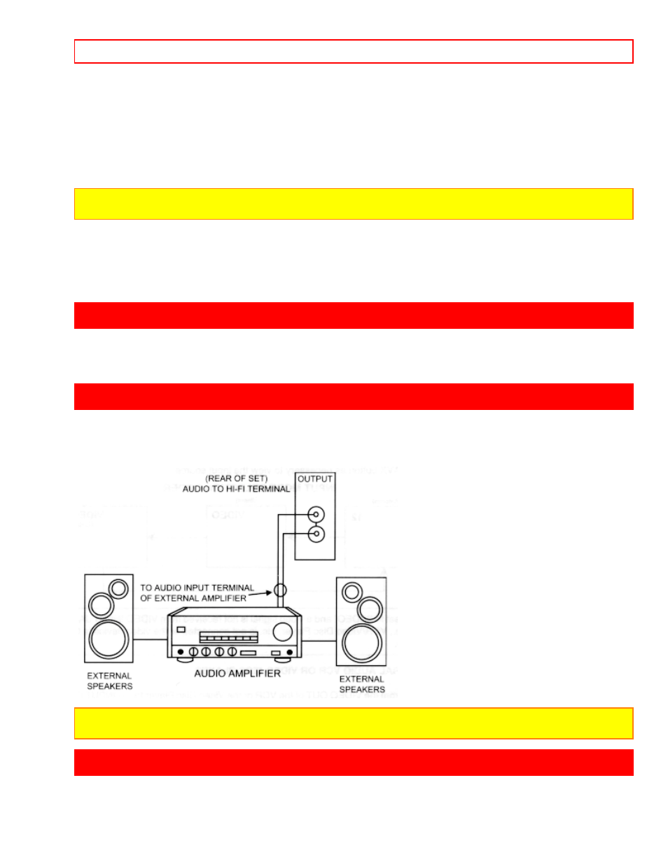 Tv rear panel connections, External connections, Connecting external video sources | Tv rear panel connections - 12, Tips on rear panel connections | Hitachi 27MM20B User Manual | Page 12 / 17