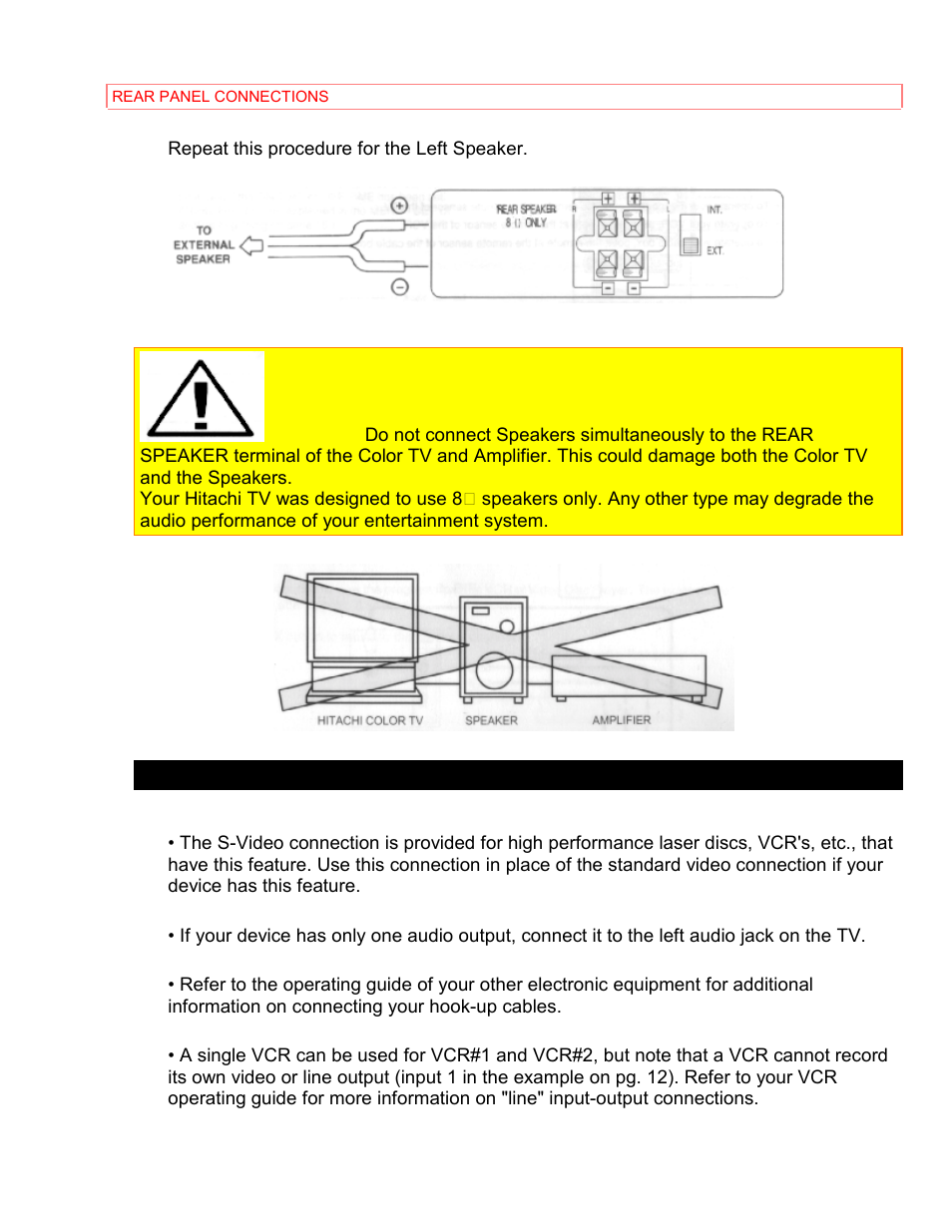 Tips on rear panel connections | Hitachi 35TX69K User Manual | Page 14 / 40