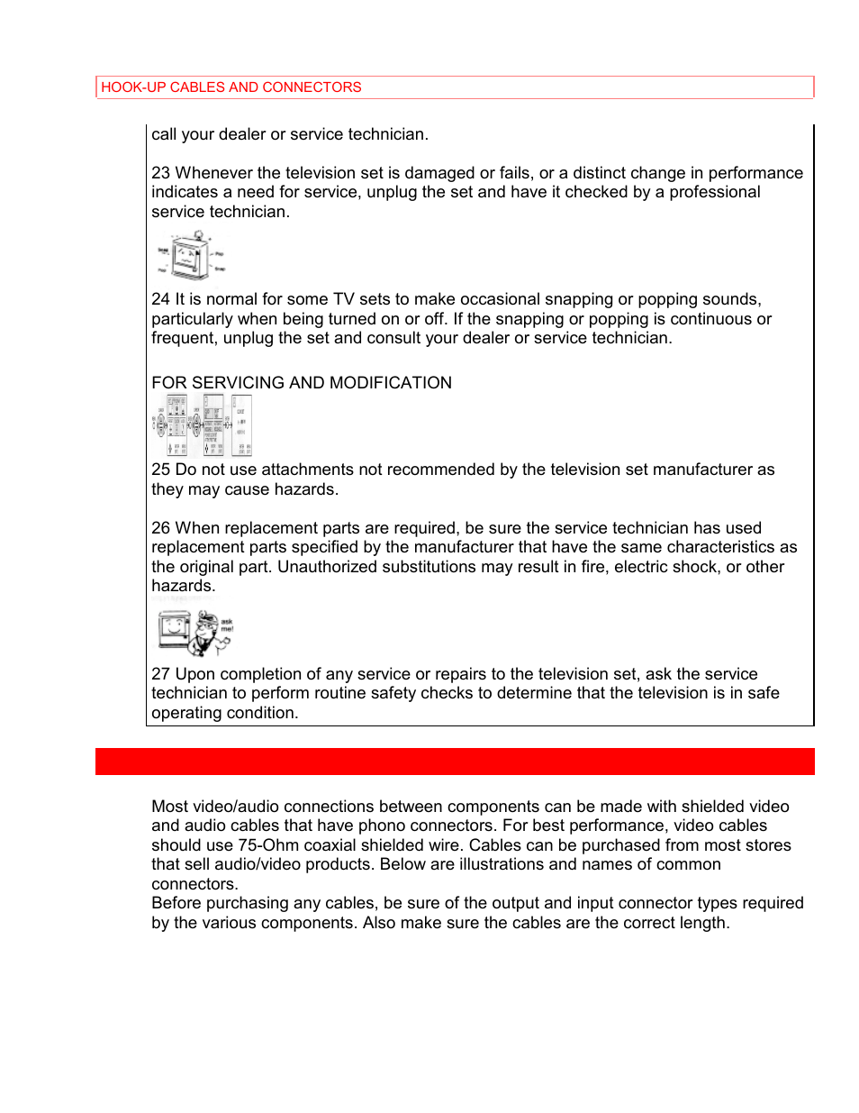 Hook-up cables and connectors | Hitachi 35TX69K User Manual | Page 8 / 40