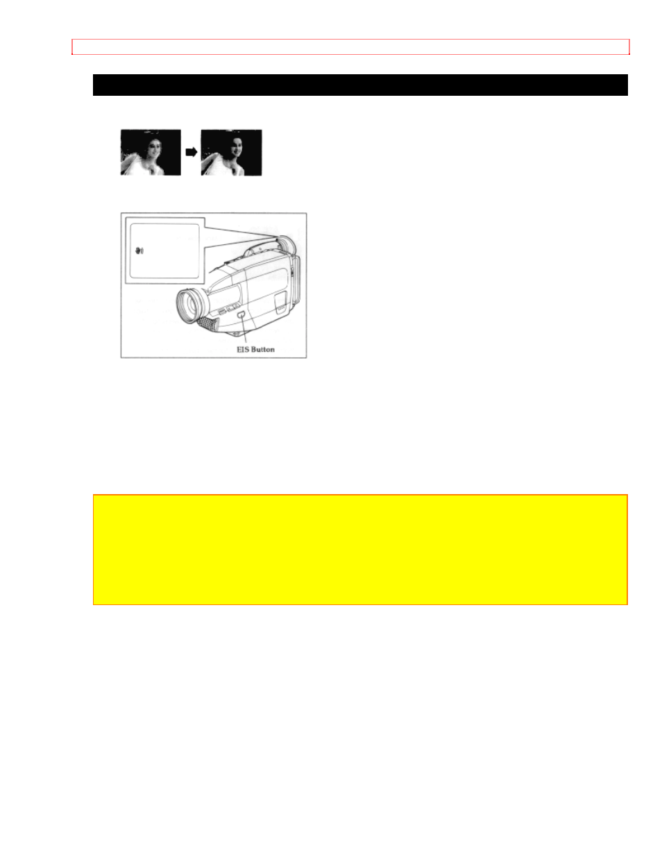 Using the electronic image stabilizer | Hitachi VM-H57A User Manual | Page 44 / 63