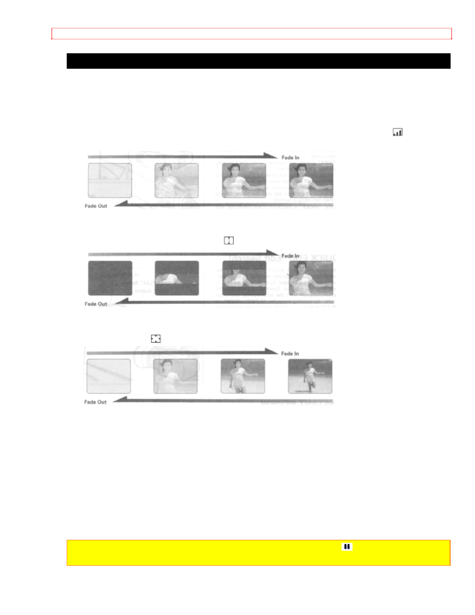 Using fade fading in fading out | Hitachi VM-H57A User Manual | Page 45 / 63