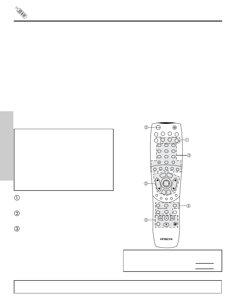 The remote control, My audio equipment code is, Cd amp/rcvr | Hitachi 57X500 User Manual | Page 42 / 80