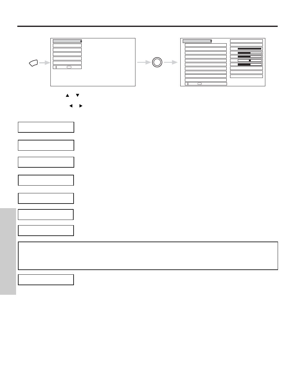 Video, On-screen displa y | Hitachi 57X500 User Manual | Page 48 / 80