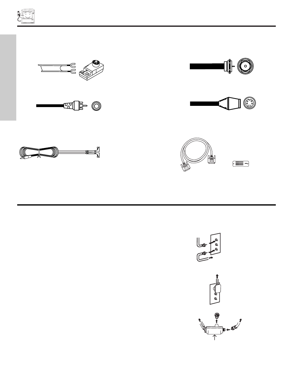 Hook-up cables and connectors, First time use | Hitachi 57X500 User Manual | Page 6 / 80