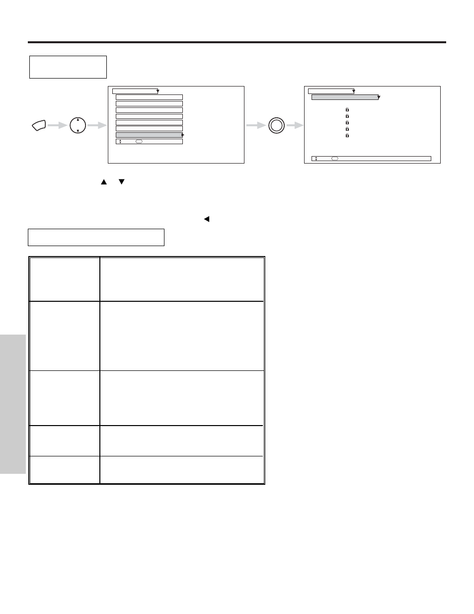 Locks, On-screen displa y | Hitachi 57X500 User Manual | Page 62 / 80