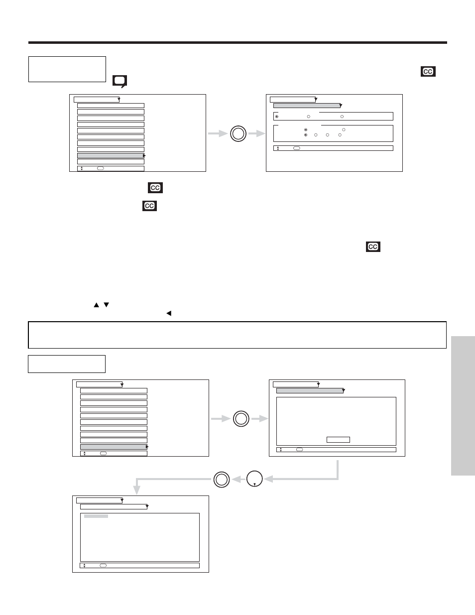 Setup, On-screen displa y, Set closed caption | Hitachi 57X500 User Manual | Page 71 / 80