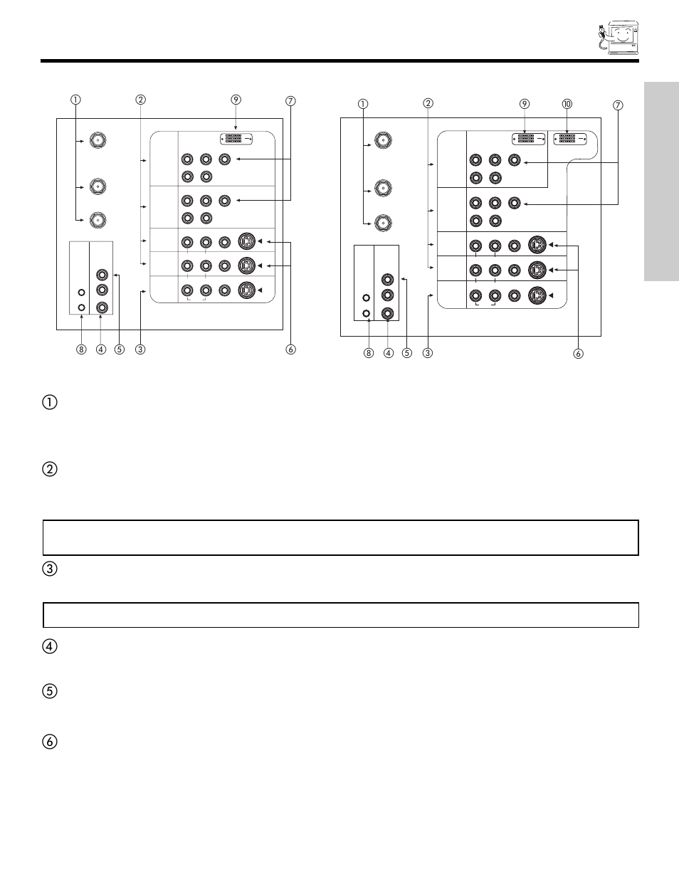 Rear panel jacks, First time use, ቩቧ ቨ ቪ ቦ | Hitachi 57X500 User Manual | Page 9 / 80