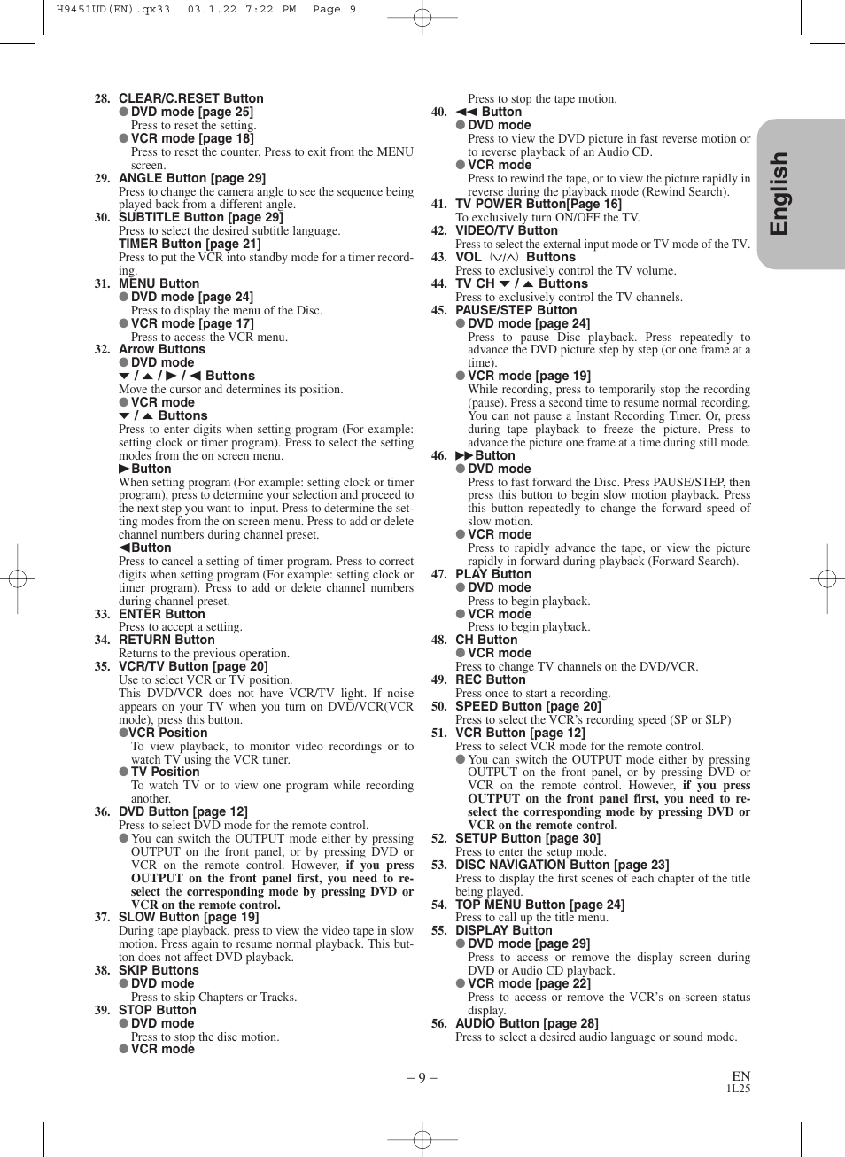 English | Hitachi DVPF73U User Manual | Page 9 / 44