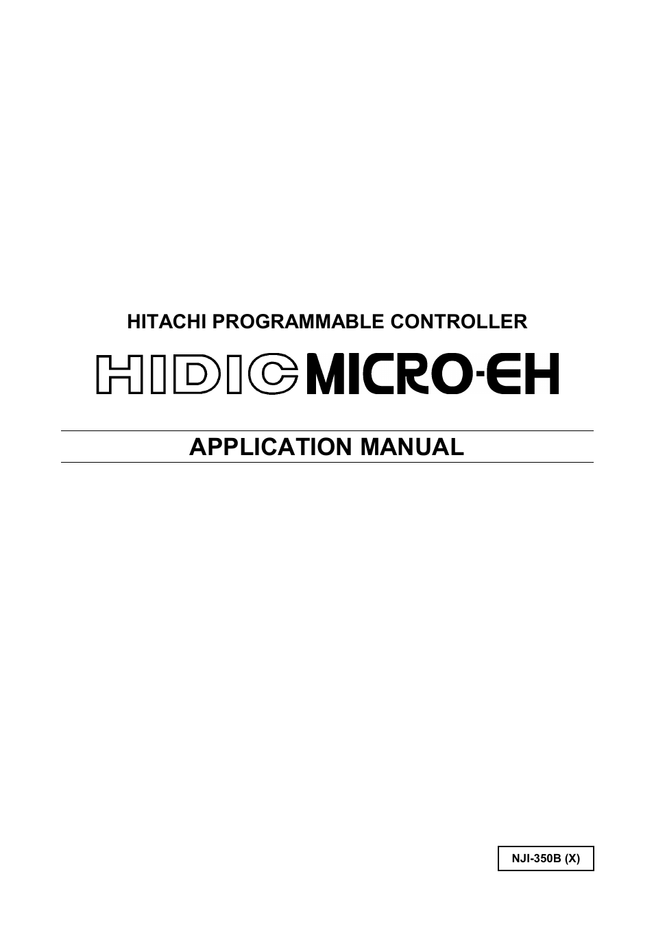 Hitachi NJI-350B User Manual | 319 pages