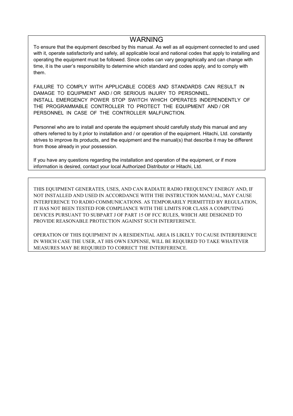 About a guarantee, Warning, Important | Hitachi NJI-350B User Manual | Page 2 / 319